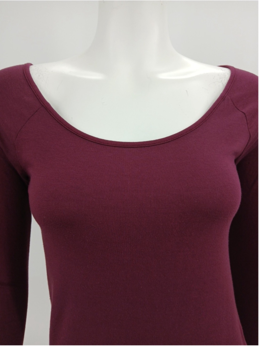 Melrose And Market Womens Burgundy Top Size M Scoop Neck Long Sleeves Knit - Picture 2 of 8